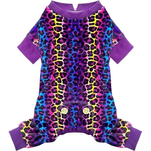 image:imageKYEESE Dog Pajamas Soft Dog Pajamas for Small Dogs Boy Girl Stretchy Dogs Pjs Velvet Pet Jumpsuit Sleepwear Comfy Jammies Lightweight Pet Onesie Outfit Donut M04 Leopard