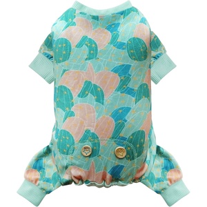 image:imageKYEESE Dog Pajamas Soft Dog Pajamas for Small Dogs Boy Girl Stretchy Dogs Pjs Velvet Pet Jumpsuit Sleepwear Comfy Jammies Lightweight Pet Onesie Outfit Donut M14 Cactus