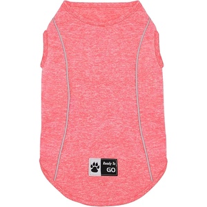 image:imageKYEESE Reflective Dog Shirt Lightweight Sun Protection Dog T Shirts for Small Dogs Boy Breathable Sleeveless Pet Tank Top High Visibility Summer Dogs Clothes for Night Walking Outdoor Blue M3Coral Red