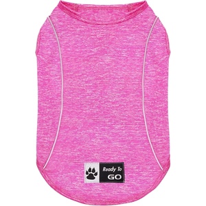 image:imageKYEESE Reflective Dog Shirt Lightweight Sun Protection Dog T Shirts for Small Dogs Boy Breathable Sleeveless Pet Tank Top High Visibility Summer Dogs Clothes for Night Walking Outdoor Blue M4Rose Red