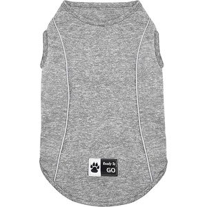 image:imageKYEESE Reflective Dog Shirt Lightweight Sun Protection Dog T Shirts for Small Dogs Boy Breathable Sleeveless Pet Tank Top High Visibility Summer Dogs Clothes for Night Walking Outdoor Blue M2Grey