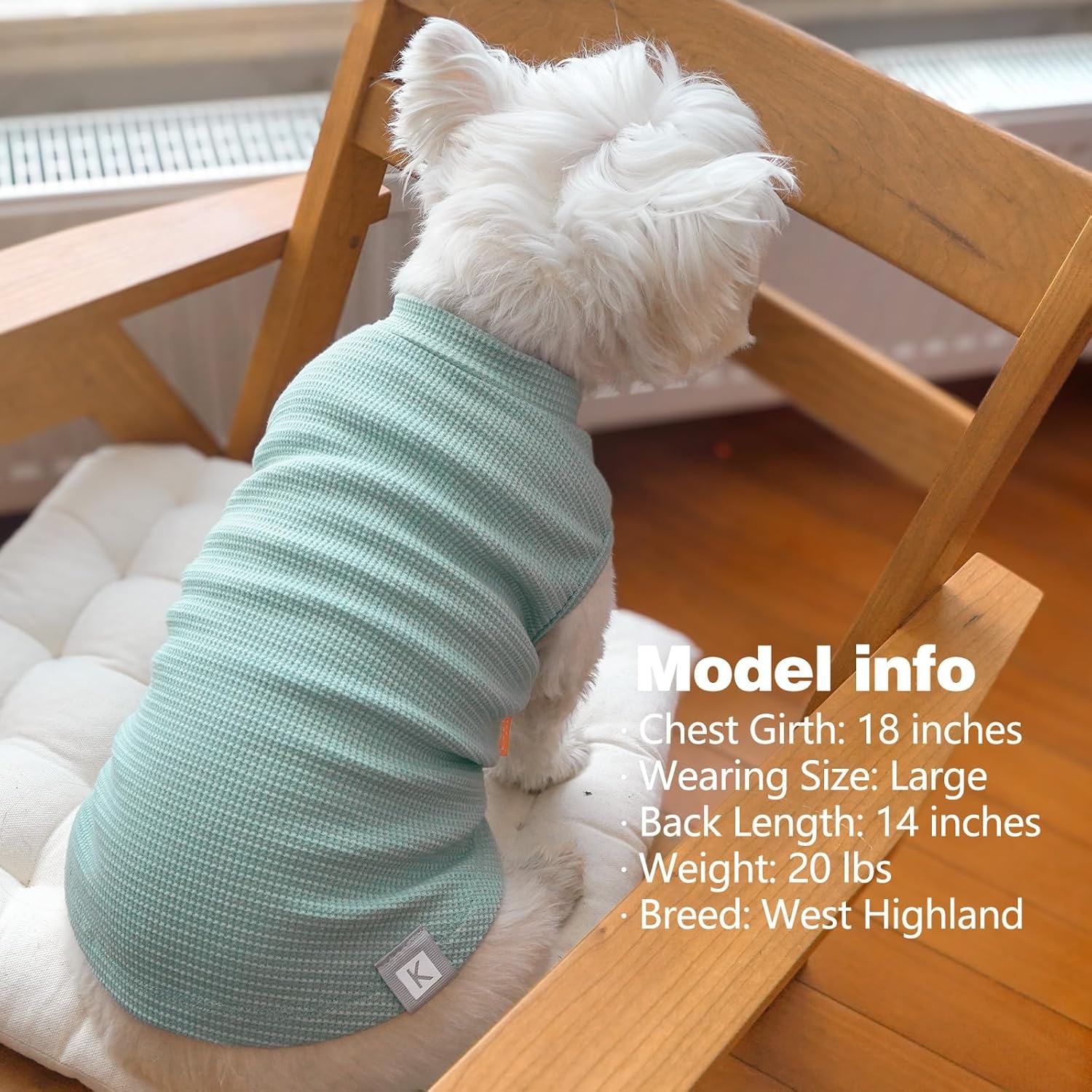 image:imageKYEESE 2Pack Waffle Dog Shirts Lightweight Sleeveless Dog T Shirts for Small Dogs Girl Breathable Pet Vest Comfort Tank Top Soft Dogs Clothes for Daily Wear PinkStriped M01 2PackGreenStriped