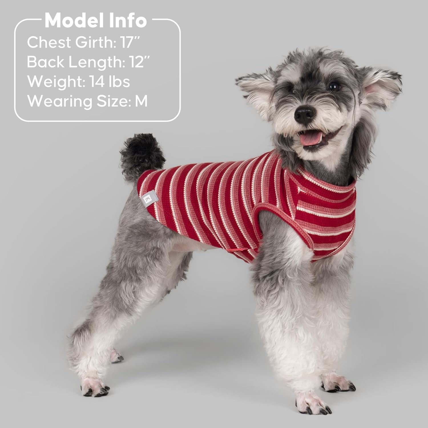 image:imageKYEESE 2Pack Waffle Dog Shirts Lightweight Sleeveless Dog T Shirts for Small Dogs Girl Breathable Pet Vest Comfort Tank Top Soft Dogs Clothes for Daily Wear PinkStriped M05 2PackRedStriped