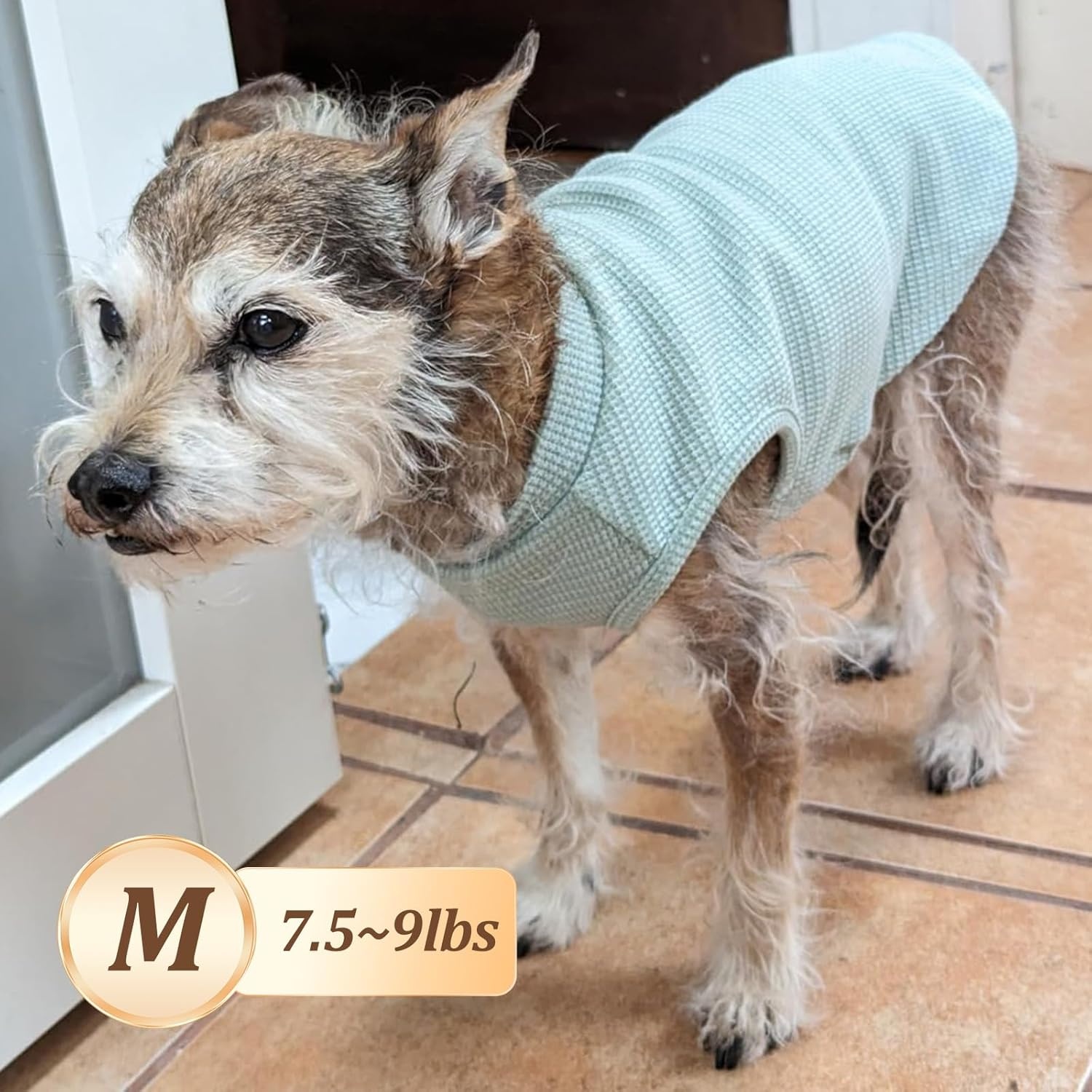 image:imageKYEESE 2Pack Waffle Dog Shirts Lightweight Sleeveless Dog T Shirts for Small Dogs Girl Breathable Pet Vest Comfort Tank Top Soft Dogs Clothes for Daily Wear PinkStriped M07 2PackBlueGrey