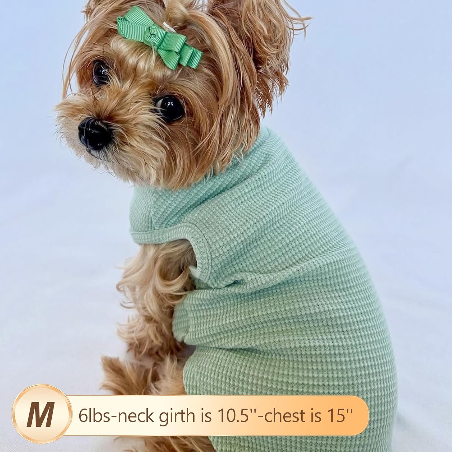image:imageKYEESE 2Pack Waffle Dog Shirts Lightweight Sleeveless Dog T Shirts for Small Dogs Girl Breathable Pet Vest Comfort Tank Top Soft Dogs Clothes for Daily Wear PinkStriped M06 2PackGreenGrey