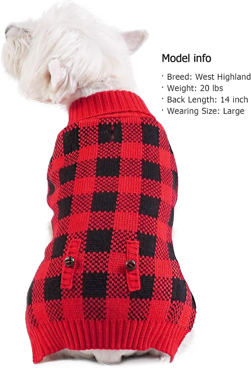 image:imageKYEESE Dog Christmas Sweater with Reindeer Pattern Cozy Festival Dog Sweater for Small Dogs Winter Holiday Doggie Knitwear Outfit with Leash Hole Warm Soft Pet Clothes Medium4 Christmas Red