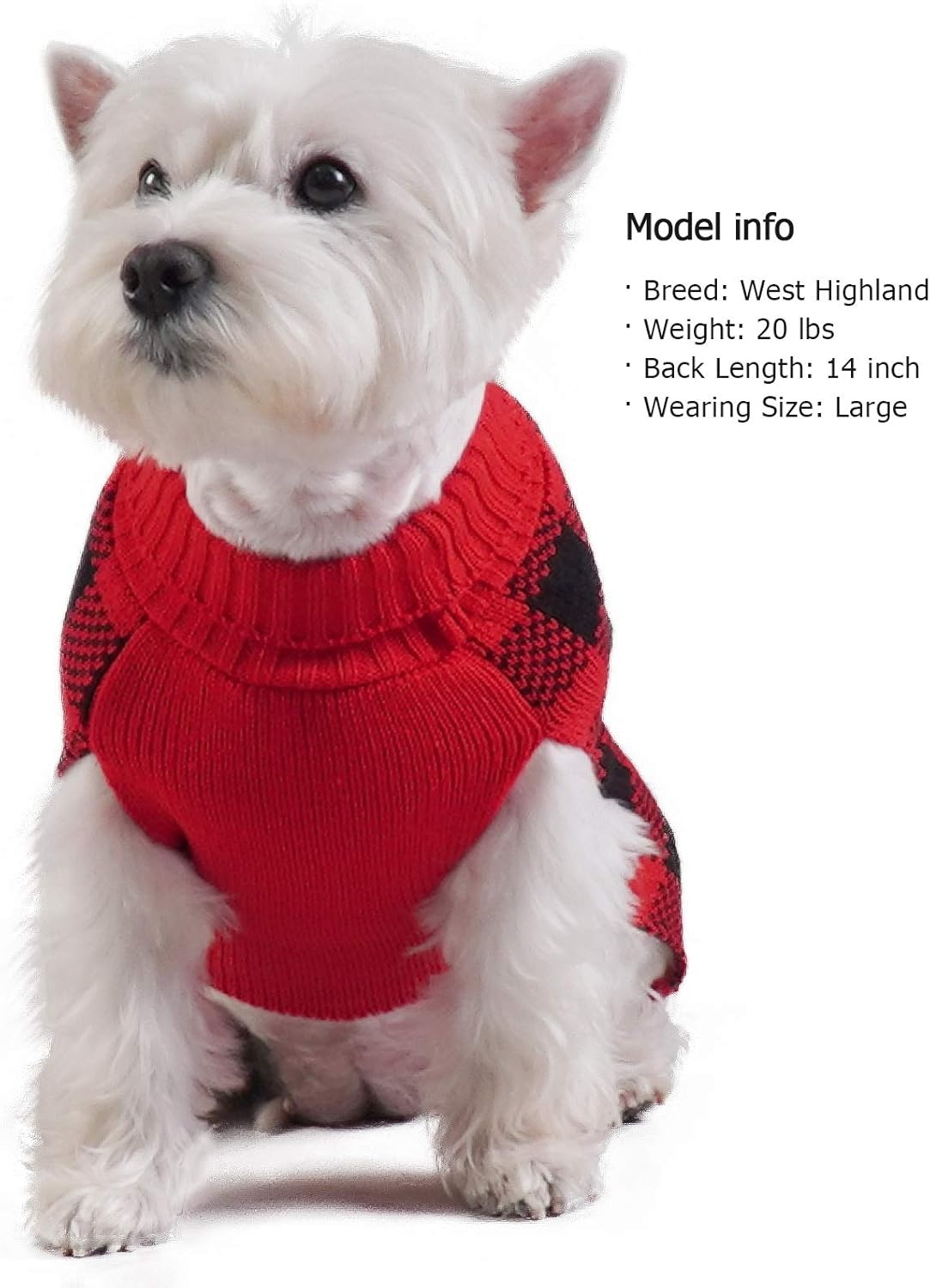 image:imageKYEESE Dog Christmas Sweater with Reindeer Pattern Cozy Festival Dog Sweater for Small Dogs Winter Holiday Doggie Knitwear Outfit with Leash Hole Warm Soft Pet Clothes Medium4 Christmas Red