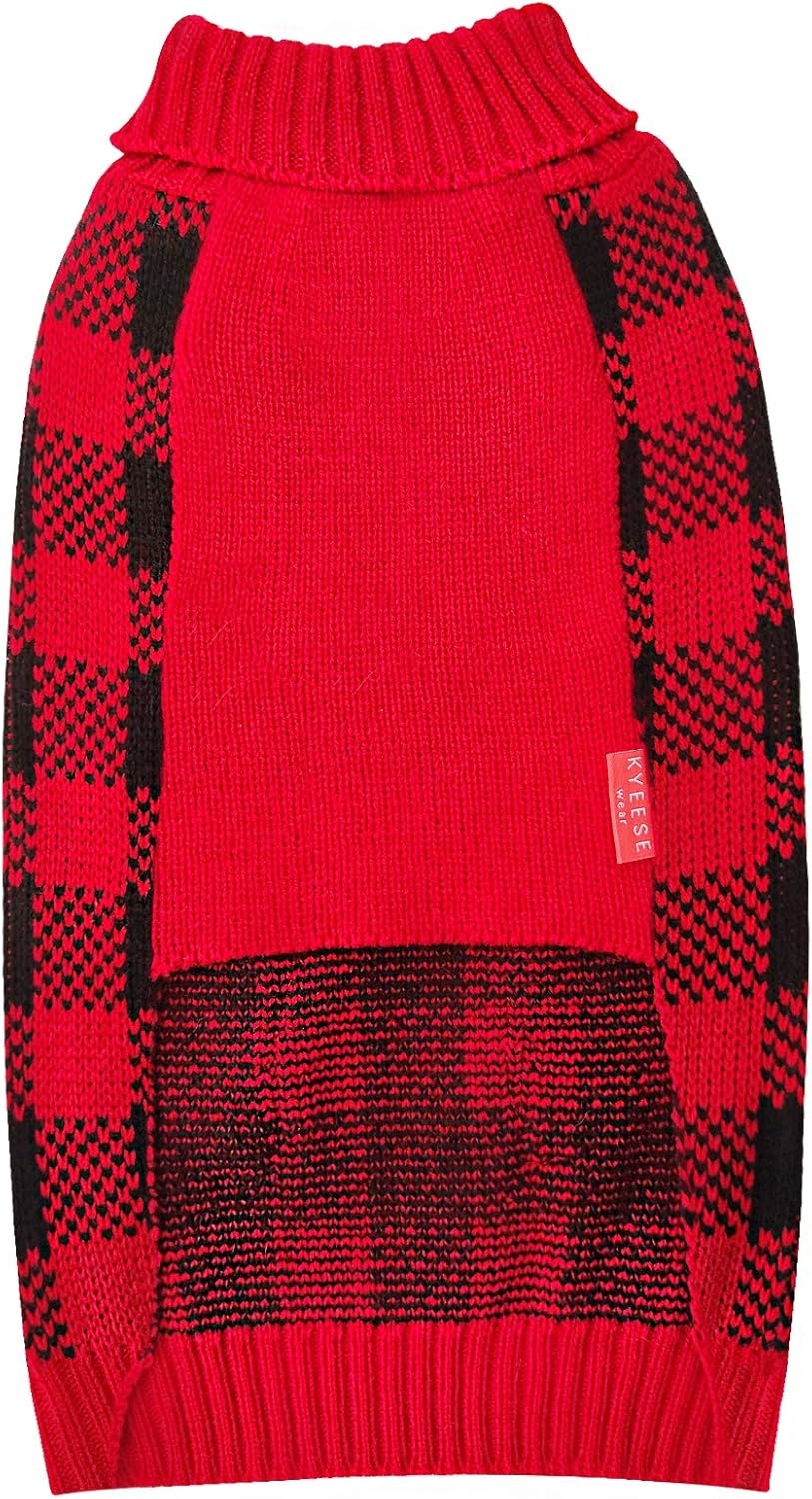 image:imageKYEESE Dog Christmas Sweater with Reindeer Pattern Cozy Festival Dog Sweater for Small Dogs Winter Holiday Doggie Knitwear Outfit with Leash Hole Warm Soft Pet Clothes Medium4 Christmas Red