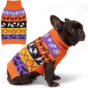 image:imageKYEESE Dog Christmas Sweater with Reindeer Pattern Cozy Festival Dog Sweater for Small Dogs Winter Holiday Doggie Knitwear Outfit with Leash Hole Warm Soft Pet Clothes Medium4 Hallowen