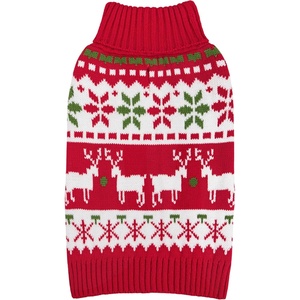 image:imageKYEESE Dog Christmas Sweater with Reindeer Pattern Cozy Festival Dog Sweater for Small Dogs Winter Holiday Doggie Knitwear Outfit with Leash Hole Warm Soft Pet Clothes Medium1 Christmas