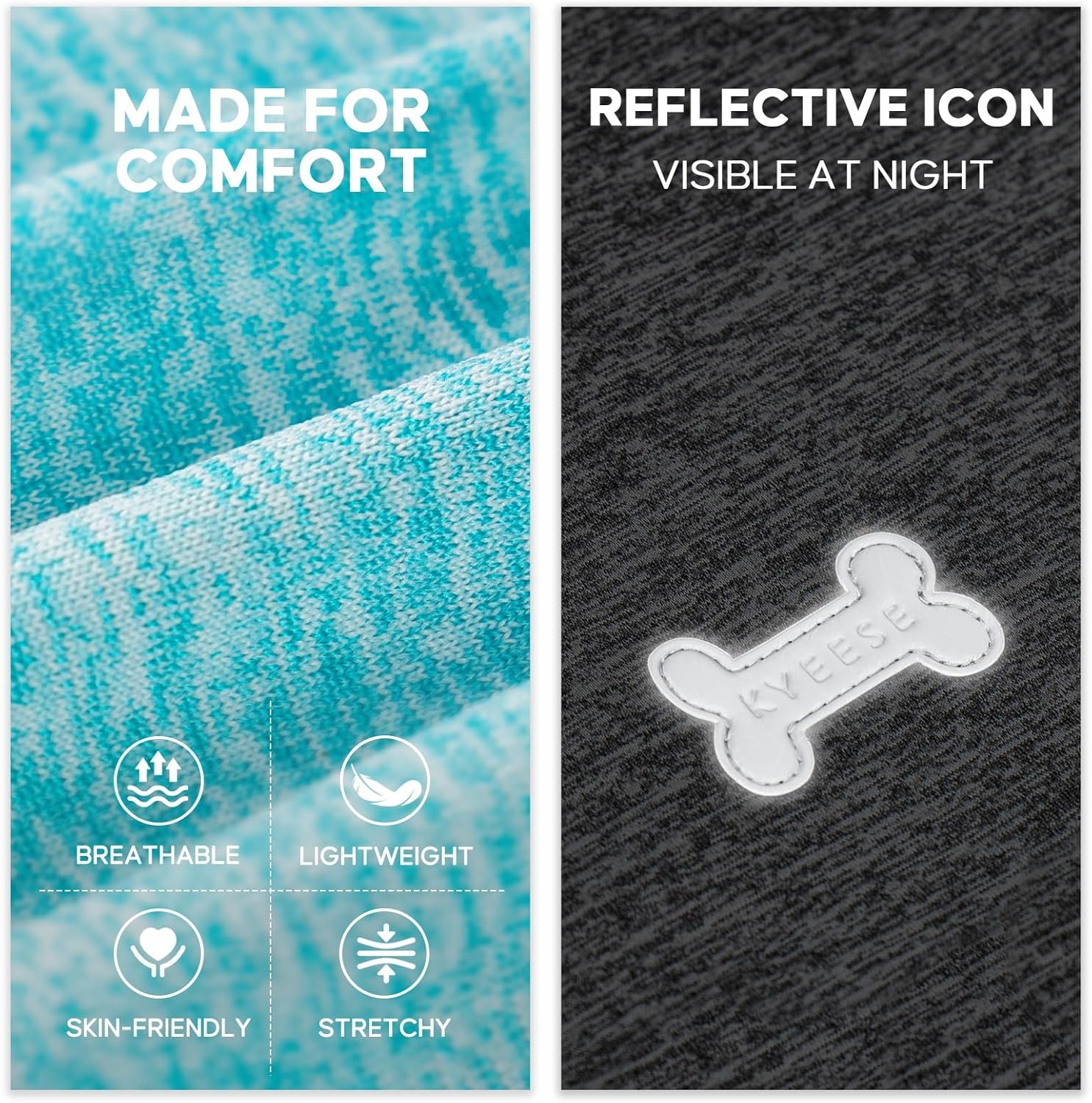 image:imageKYEESE 2 Pack Dog Shirts Quick Dry Soft Stretchy Pet TShirts with Reflective Label Tank Top Sleeveless Vest Sun Protection Dog Clothes for Small Medium Dogs XLarge PurplePink1 2Pack GreyBlue