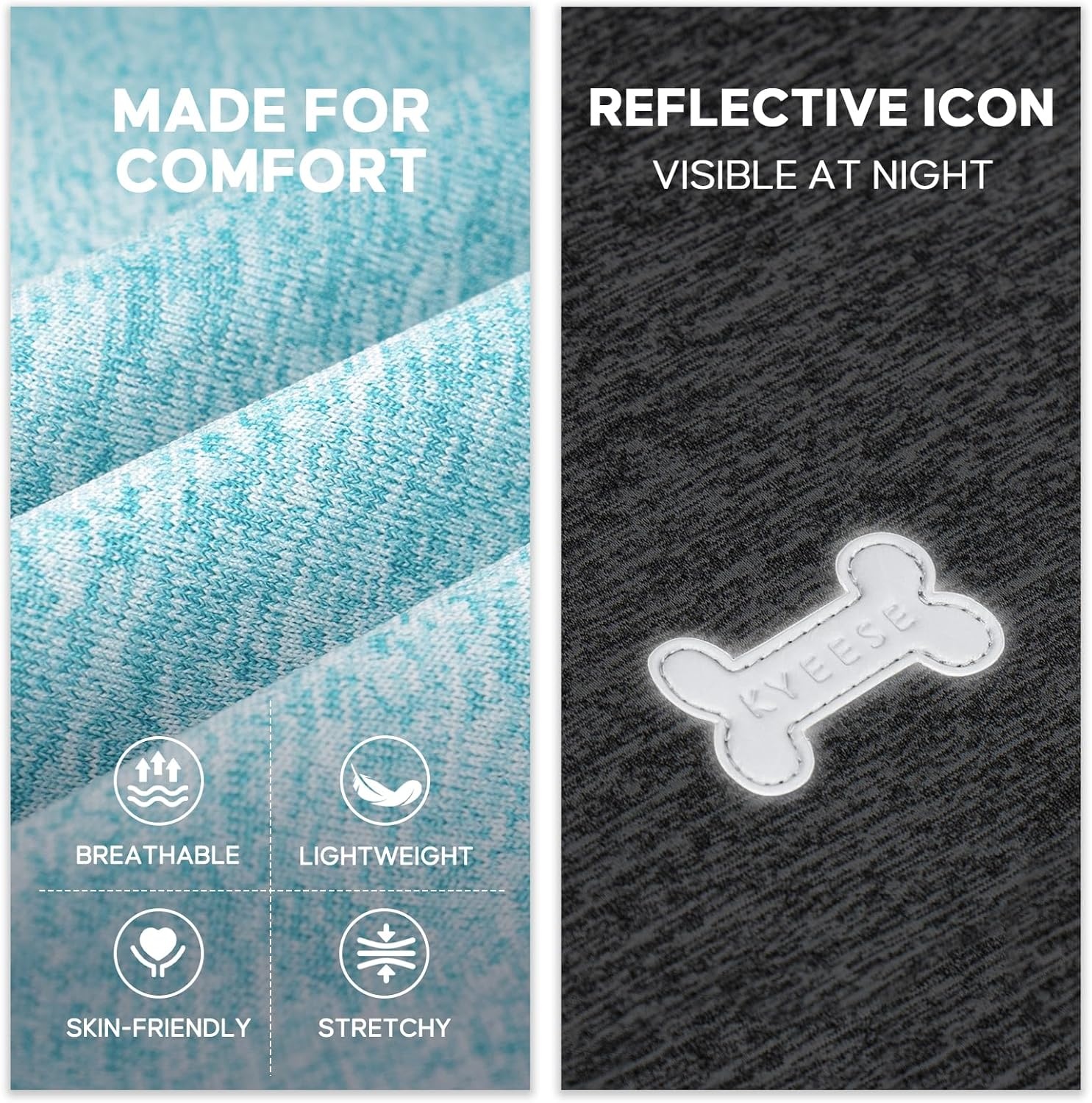 image:imageKYEESE 2 Pack Dog Shirts Quick Dry Soft Stretchy Pet TShirts with Reflective Label Tank Top Sleeveless Vest Sun Protection Dog Clothes for Small Medium Dogs XLarge PurplePink7 2Pack GreySky Blue
