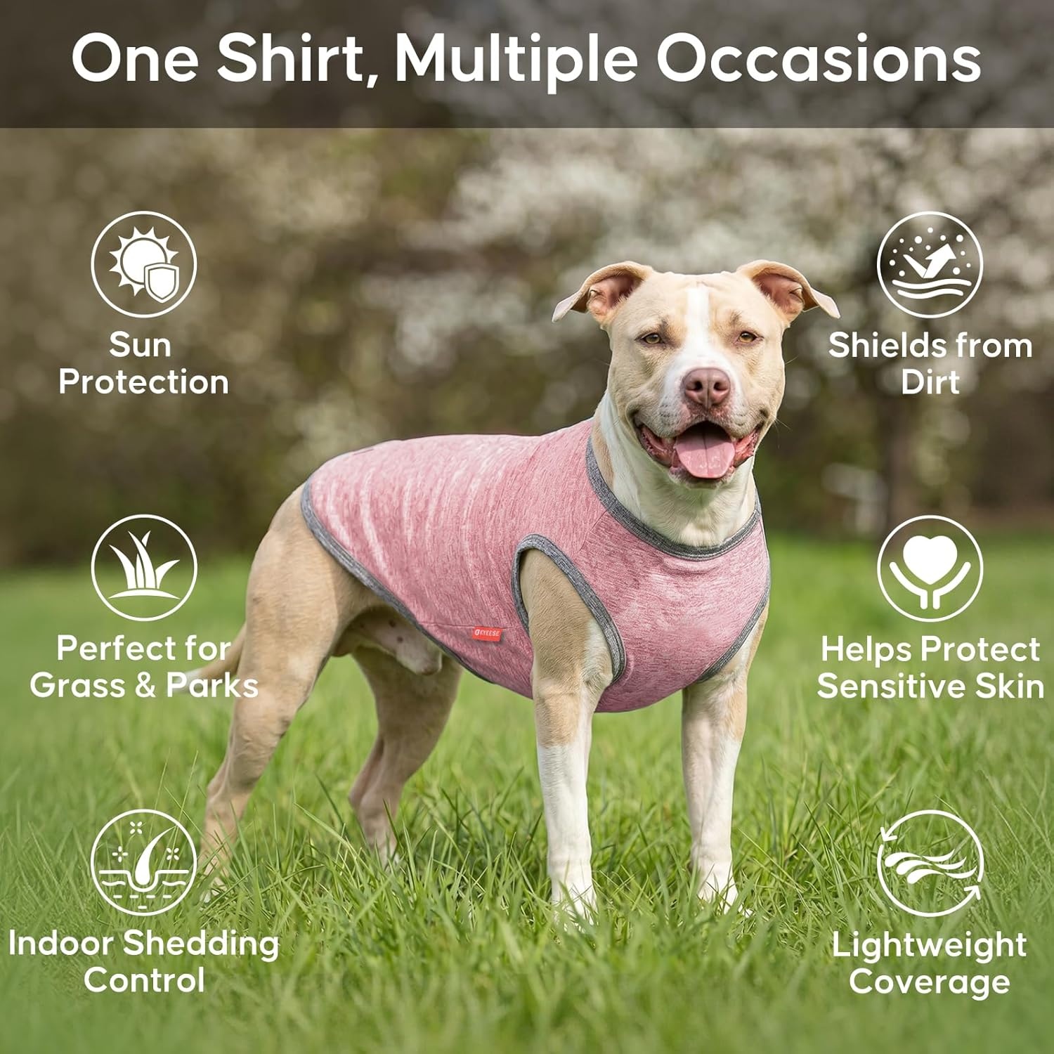 image:imageKYEESE 2 Pack Dog Shirts Quick Dry Soft Stretchy Pet TShirts with Reflective Label Tank Top Sleeveless Vest Sun Protection Dog Clothes for Small Medium Dogs XLarge PurplePink4 2Pack PinkGrey