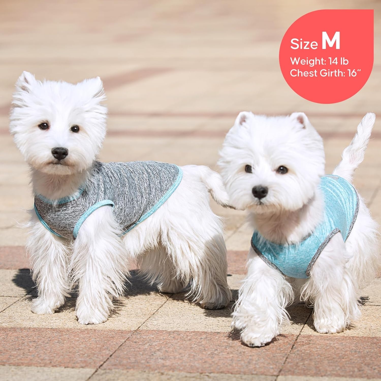 image:imageKYEESE 2 Pack Dog Shirts Quick Dry Soft Stretchy Pet TShirts with Reflective Label Tank Top Sleeveless Vest Sun Protection Dog Clothes for Small Medium Dogs XLarge PurplePink7 2Pack GreySky Blue