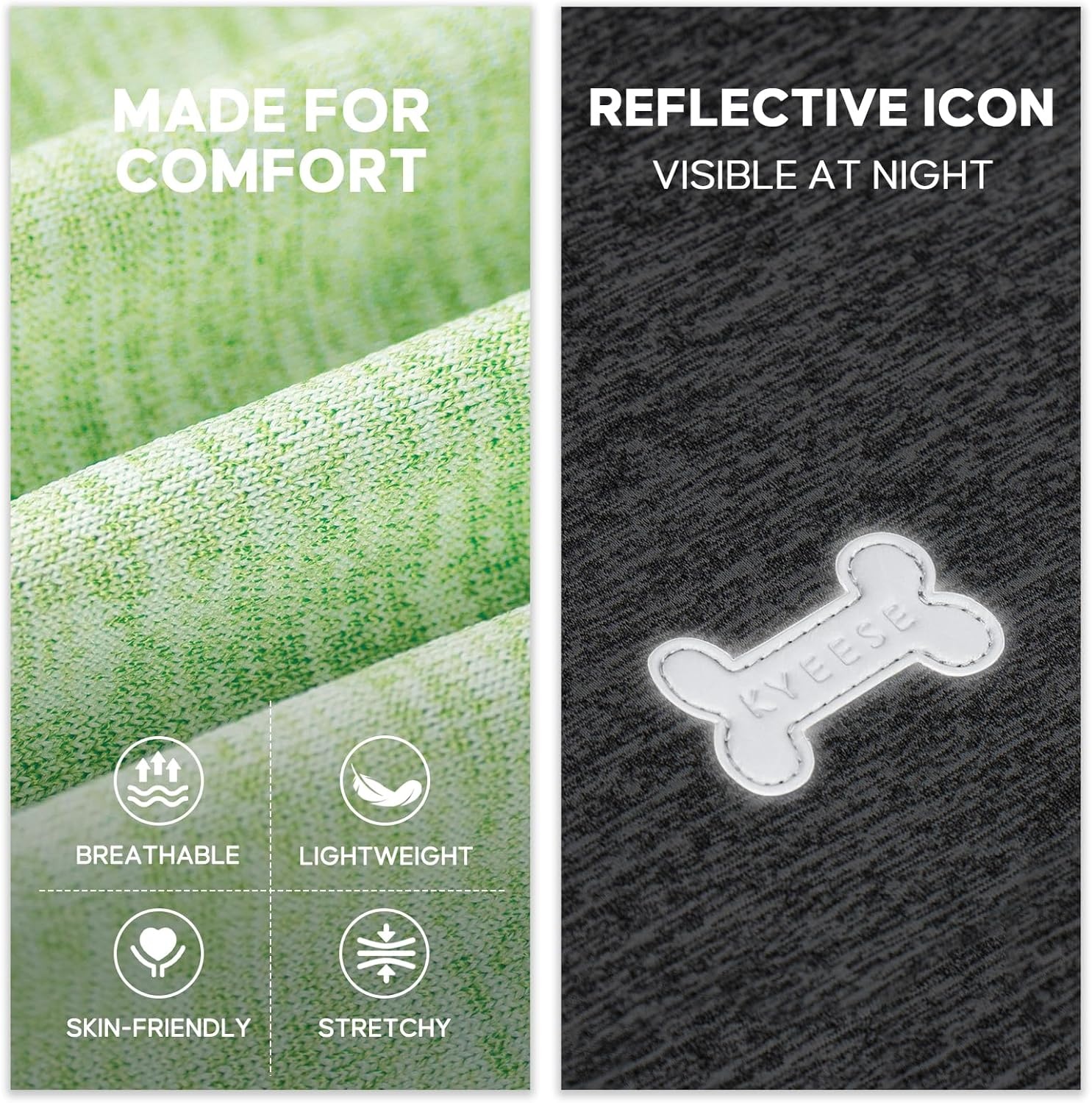 image:imageKYEESE 2 Pack Dog Shirts Quick Dry Soft Stretchy Pet TShirts with Reflective Label Tank Top Sleeveless Vest Sun Protection Dog Clothes for Small Medium Dogs XLarge PurplePink5 2Pack GreenGrey