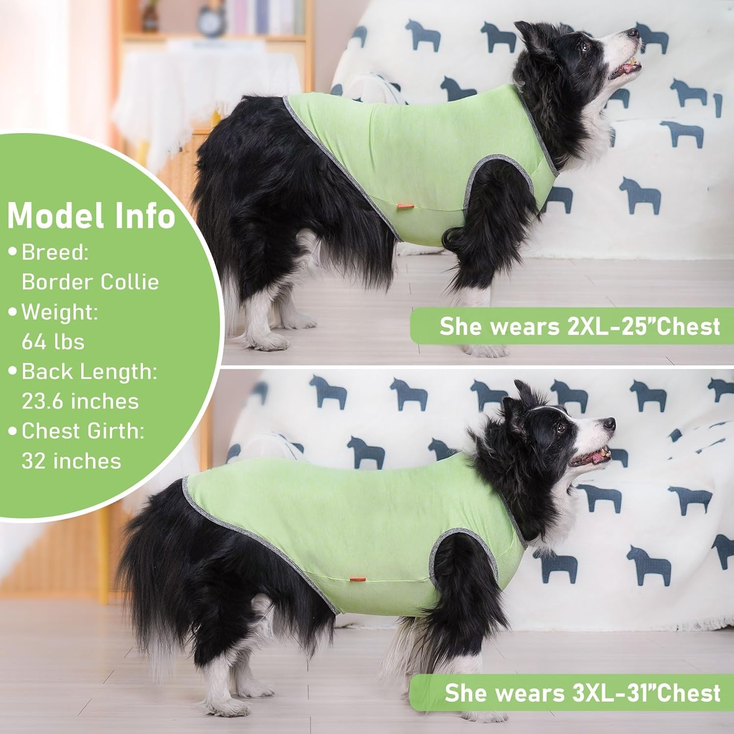 image:imageKYEESE 2 Pack Dog Shirts Quick Dry Soft Stretchy Pet TShirts with Reflective Label Tank Top Sleeveless Vest Sun Protection Dog Clothes for Small Medium Dogs XLarge PurplePink5 2Pack GreenGrey
