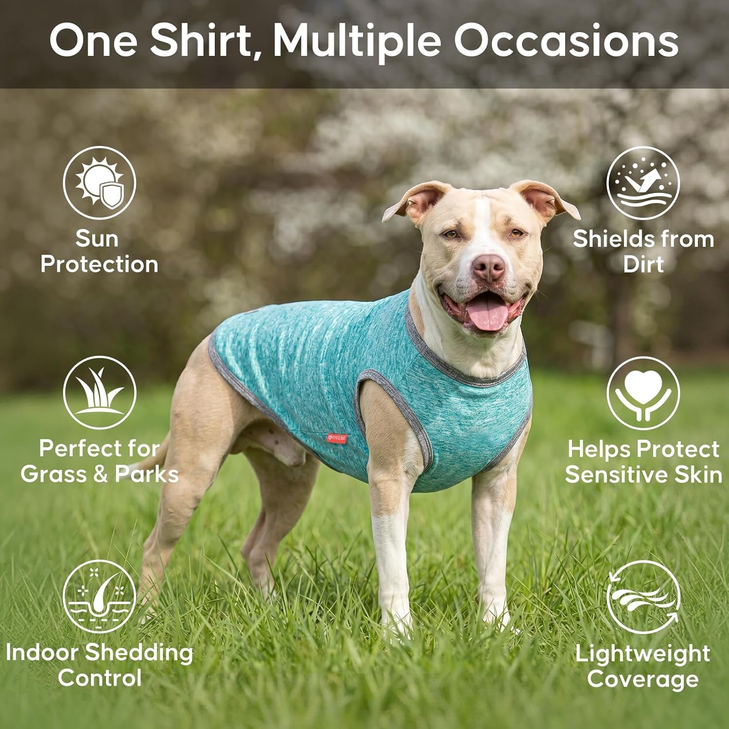 image:imageKYEESE 2 Pack Dog Shirts Quick Dry Soft Stretchy Pet TShirts with Reflective Label Tank Top Sleeveless Vest Sun Protection Dog Clothes for Small Medium Dogs XLarge PurplePink1 2Pack GreyBlue