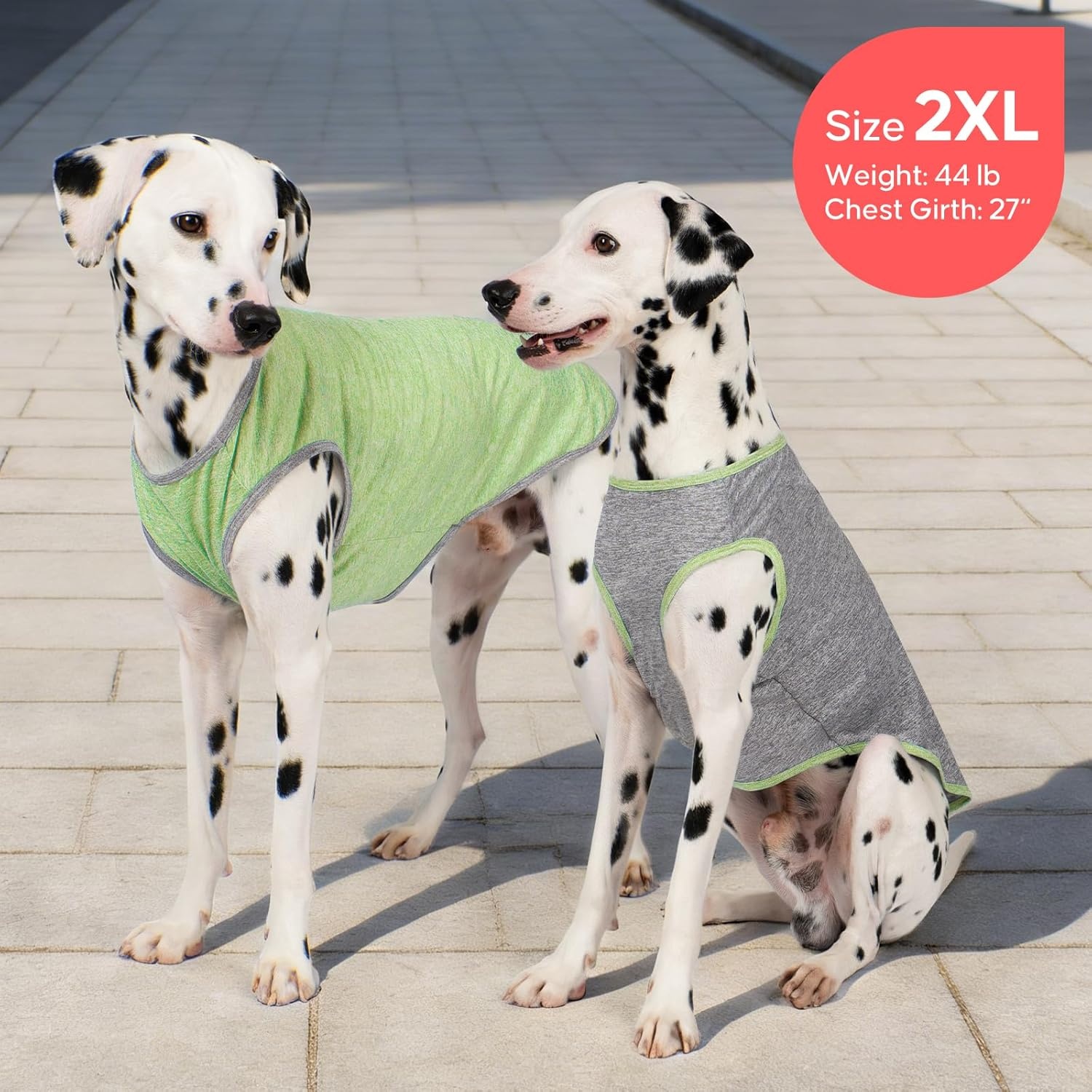 image:imageKYEESE 2 Pack Dog Shirts Quick Dry Soft Stretchy Pet TShirts with Reflective Label Tank Top Sleeveless Vest Sun Protection Dog Clothes for Small Medium Dogs XLarge PurplePink5 2Pack GreenGrey