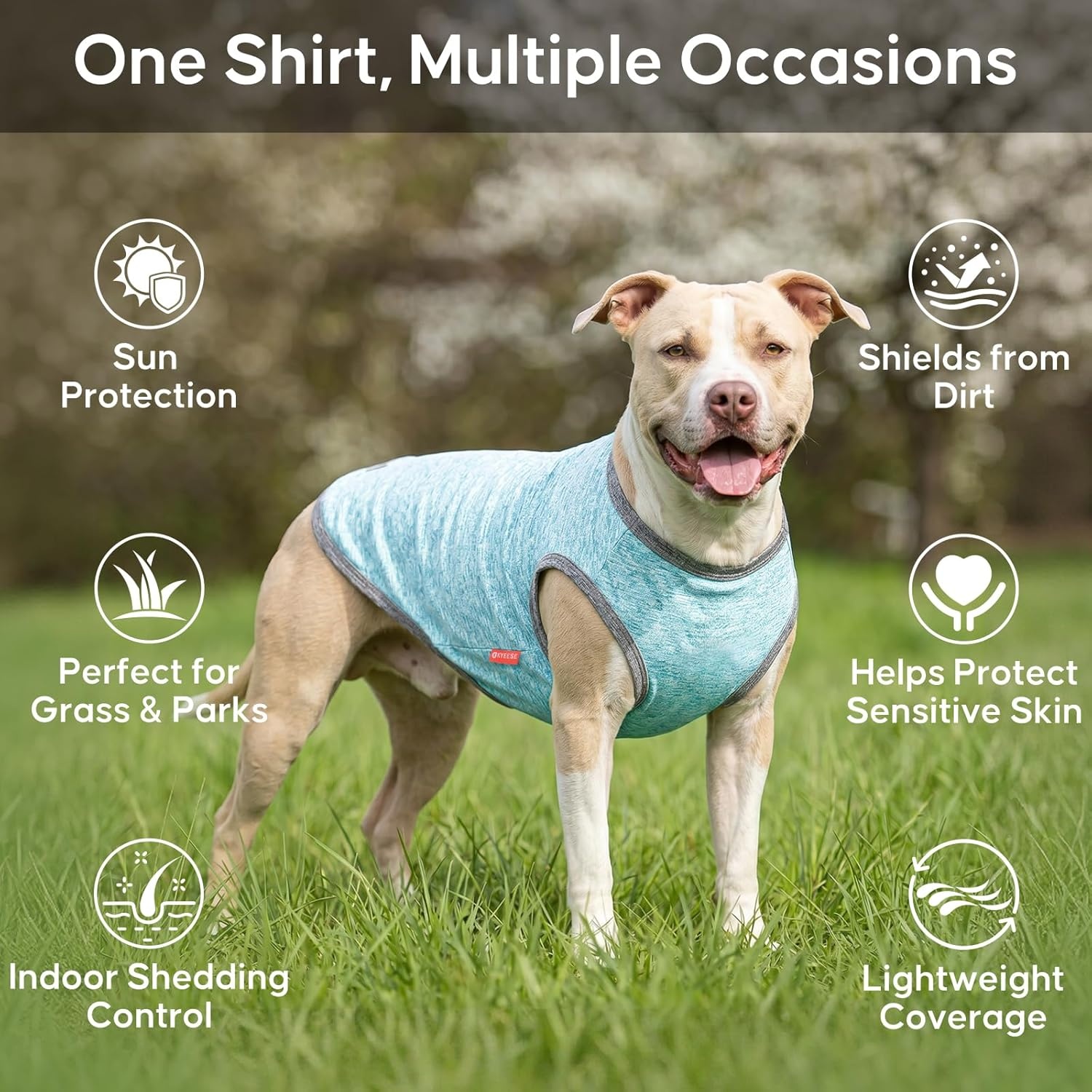 image:imageKYEESE 2 Pack Dog Shirts Quick Dry Soft Stretchy Pet TShirts with Reflective Label Tank Top Sleeveless Vest Sun Protection Dog Clothes for Small Medium Dogs XLarge PurplePink7 2Pack GreySky Blue
