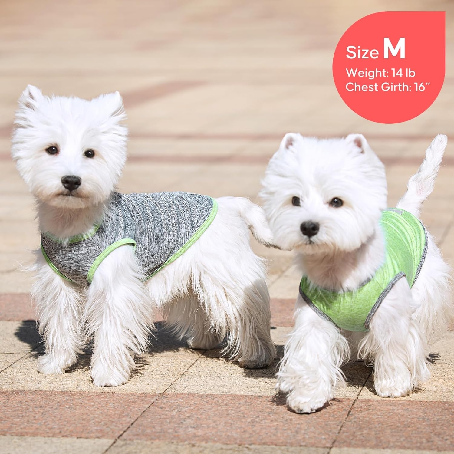 image:imageKYEESE 2 Pack Dog Shirts Quick Dry Soft Stretchy Pet TShirts with Reflective Label Tank Top Sleeveless Vest Sun Protection Dog Clothes for Small Medium Dogs XLarge PurplePink5 2Pack GreenGrey