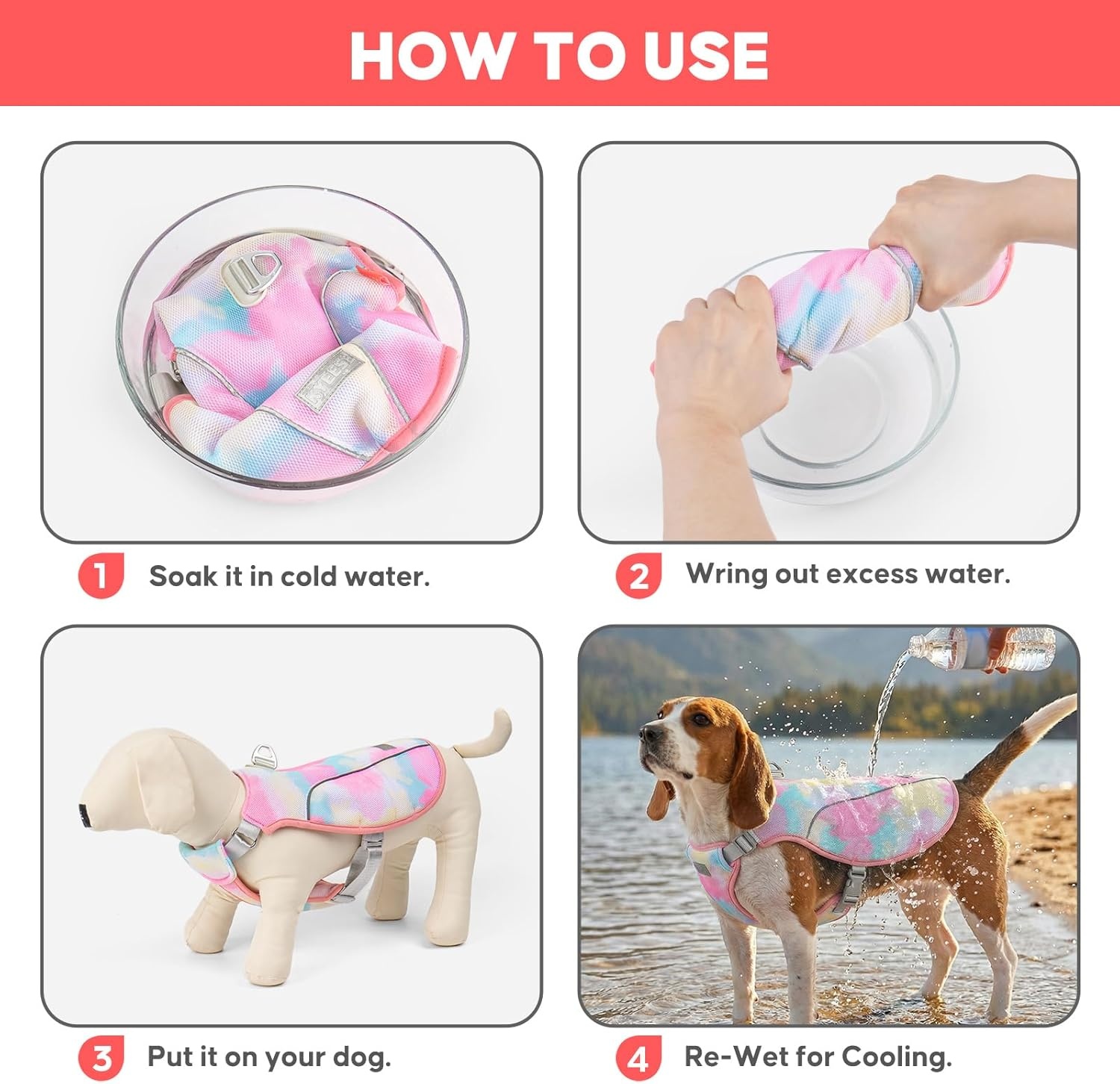 image:imageKYEESE Dog Cooling Vest Breathable Mesh Dog Cooling Shirt for Small Medium Dogs with DRing Sun Protection Reflective Dogs Cooler Jacket with Adjustable Buckle for Summer Hiking Walking Blue LPink