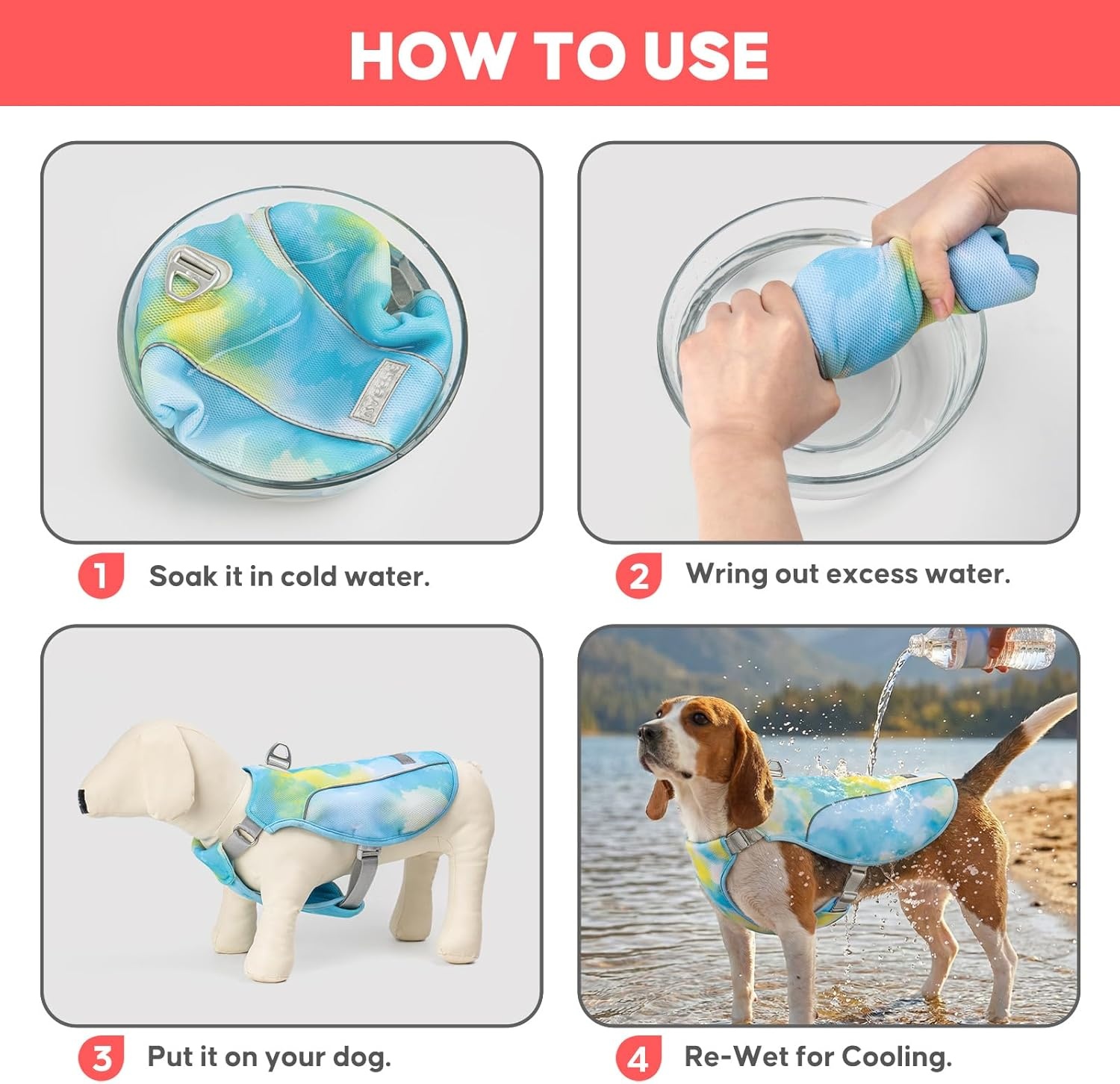 image:imageKYEESE Dog Cooling Vest Breathable Mesh Dog Cooling Shirt for Small Medium Dogs with DRing Sun Protection Reflective Dogs Cooler Jacket with Adjustable Buckle for Summer Hiking Walking Blue LBlue
