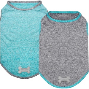 image:imageKYEESE 2 Pack Dog Shirts Quick Dry Soft Stretchy Pet TShirts with Reflective Label Tank Top Sleeveless Vest Sun Protection Dog Clothes for Small Medium Dogs XLarge PurplePink1 2Pack GreyBlue