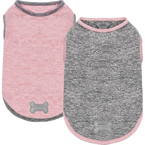 image:imageKYEESE 2 Pack Dog Shirts Quick Dry Soft Stretchy Pet TShirts with Reflective Label Tank Top Sleeveless Vest Sun Protection Dog Clothes for Small Medium Dogs XLarge PurplePink4 2Pack PinkGrey