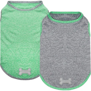 image:imageKYEESE 2 Pack Dog Shirts Quick Dry Soft Stretchy Pet TShirts with Reflective Label Tank Top Sleeveless Vest Sun Protection Dog Clothes for Small Medium Dogs XLarge PurplePink8 2Pack GreyDark Green