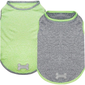 image:imageKYEESE 2 Pack Dog Shirts Quick Dry Soft Stretchy Pet TShirts with Reflective Label Tank Top Sleeveless Vest Sun Protection Dog Clothes for Small Medium Dogs XLarge PurplePink5 2Pack GreenGrey