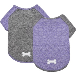 image:imageKYEESE 2 Pack Dog Shirts with Sleeves Lightweight Sun Protection Quick Dry TShirts for Medium Dogs with Sensitive Skin Soft Breathable Summer Clothes Reflective for Night Walks Blue amp Grey XL4 2PackPurpleGrey